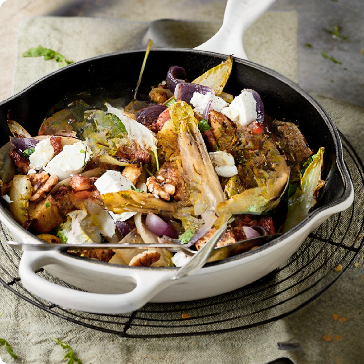 Witlofroerbak met boerenkriel