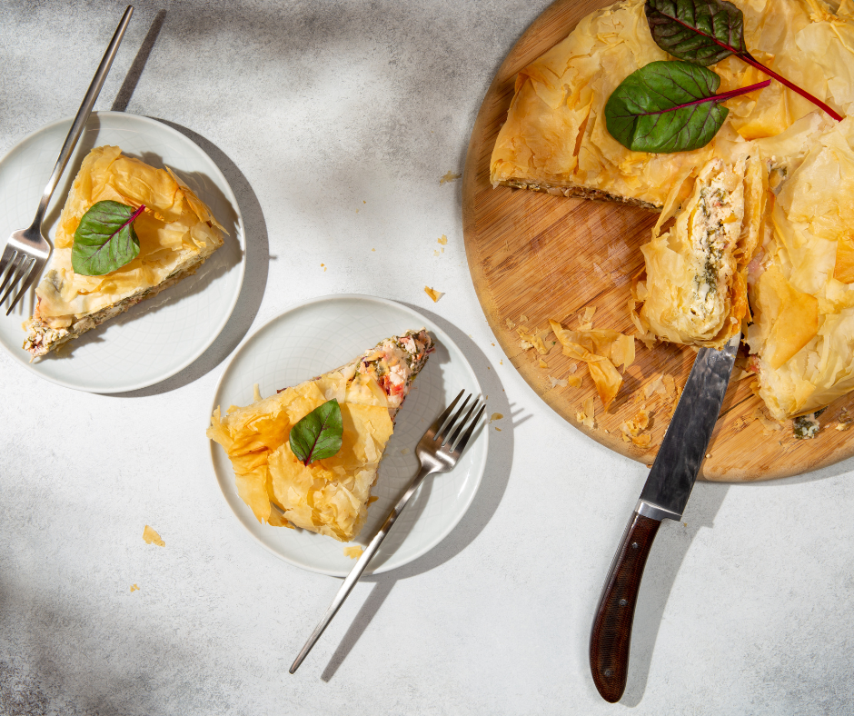 Hartige taart van paddenstoelen